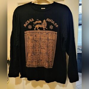 SOLOMON STORY drs Discharge Style Long Sleeve Shirt Black Lion of Judah Medium M